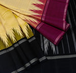 Load image into Gallery viewer, Classic Dark Cream &amp; Black Wine Red 2gm Zari Traditional Korvai Elegance Kanchipuram Handloom Silk Saree SS27978
