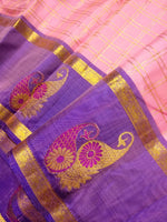 Load image into Gallery viewer, Classic Baby Pink &amp; Royal Blue Elegance Kanchipuram Handloom Silk Saree SS25495
