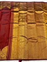 Load image into Gallery viewer, Classic Chilli Red Maroon 2gm Zari Elegance Kanchipuram Handloom Silk Saree SS27999
