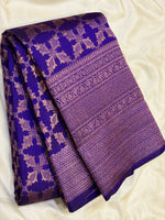 Load image into Gallery viewer, Classic Robin Blue 2gm Zari Brocade Bridal Elegance Kanchipuram Handloom Silk Saree SS27647
