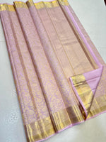 Load image into Gallery viewer, Pastel Lilac Tint Elegance Kanchipuram Handloom Silk Saree SS24695
