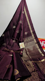 Load image into Gallery viewer, Classic Dark chocolate Elegance Handloom Soft Silk Saree SS24754
