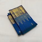 Load image into Gallery viewer, Classic Azure Blue &amp; Robin Blue 2gm Zari Bridal Elegance Kanchipuram Handloom Silk Saree SS26267
