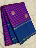 Load image into Gallery viewer, Classic Vadamalli &amp; Peacock Blue 2gm Zari Elegance Kanchipuram Handloom Silk Saree SS28563
