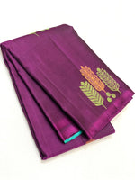 Load image into Gallery viewer, Classic Wine Red &amp; Aqua 1gm Zari Elegance Kanchipuram Handloom Silk Saree SS23545
