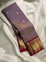 Load image into Gallery viewer, Classic Mauve &amp; Berry Pink Elegance Kanchipuram Handloom Silk Saree SS23672
