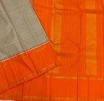 Load image into Gallery viewer, Classic Chalk Beige &amp; Orange 1gm Korvai Kanchipuram Handloom Silk Saree SS26275
