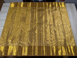 Classic Gold Bridal Elegance Kanchipuram Handloom Silk Saree SS24721