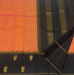 Load image into Gallery viewer, Classic Yellow &amp; Pink Black 1gm Zari Checks Elegance Kanchipuram Handloom Silk Saree SS27609
