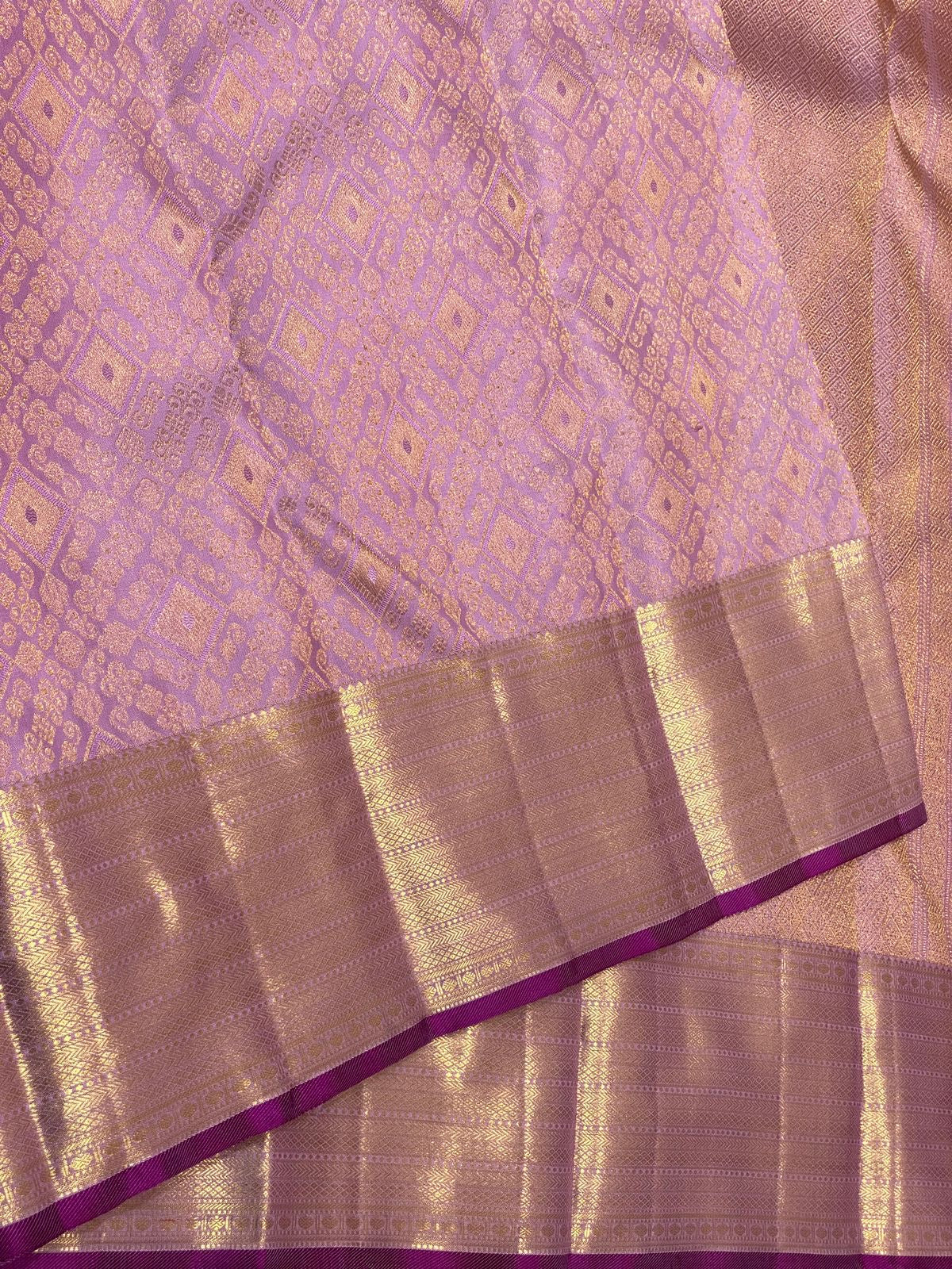 Classic Mauve 2gm Zari Kanchipuram Handloom Silk Saree SS25613