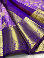 Load image into Gallery viewer, Classic Vadamalli Violet 2gm Zari Bridal Elegance Kanchipuram Handloom Silk Saree SS27504
