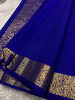 Load image into Gallery viewer, Classic Royal Blue Elegance Kanchipuram Handloom Silk Saree SS27238
