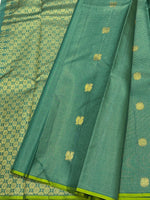 Load image into Gallery viewer, Classic Parrot Green 2gm Zari Vaira Oosi Kanchipuram Handloom Silk Saree SS26043
