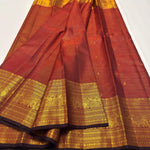 Load image into Gallery viewer, Classic Brownish Red Elegance Kanchipuram Handloom Silk Saree SS28584
