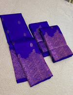 Load image into Gallery viewer, Classic Royal Blue 2gm Zari Kanchipuram Handloom Silk Saree SS26387
