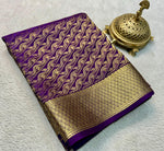 Load image into Gallery viewer, Classic Violet Elegance Mysore Silk Saree SS24620
