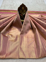 Load image into Gallery viewer, Classic Pastel Pink 2gm Zari Bridal Elegance Kanchipuram Handloom Silk Saree SS24391
