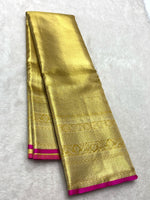 Load image into Gallery viewer, Classic Gold Bridal Elegance Kanchipuram Handloom Silk Saree SS24859
