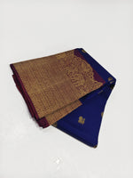 Load image into Gallery viewer, Classic Royal Blue &amp; Pink Purple 2gm Zari Kanchipuram Handloom Silk Saree SS25944
