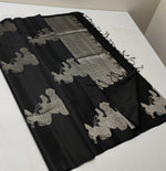 Load image into Gallery viewer, Classic Shadow Charcoal Black Elegance Kanjivaram Handloom Silk Saree SS23048
