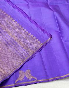 Classic Lavender 1gm Elegance Kanchipuram Handloom Silk Saree SS23651