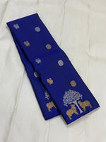 Load image into Gallery viewer, Classic Royal Blue 2gm Zari Elegance Kanchipuram Handloom Silk Saree SS25302
