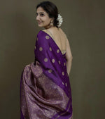 Load image into Gallery viewer, Classic Eminence Violet 2gm Zari Elegance Kanchipuram Handloom Silk Saree SS26963
