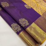 Load image into Gallery viewer, Classic Vadamalli &amp; Golden Mustard 1gm Zari Bridal Elegance Kanchipuram Handloom Silk Saree SS23691
