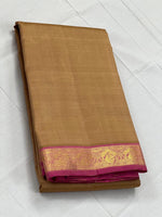 Load image into Gallery viewer, Classic Sand Beige &amp; Deep Pink 2gm Zari Kanchipuram Handloom Silk Saree SS26012
