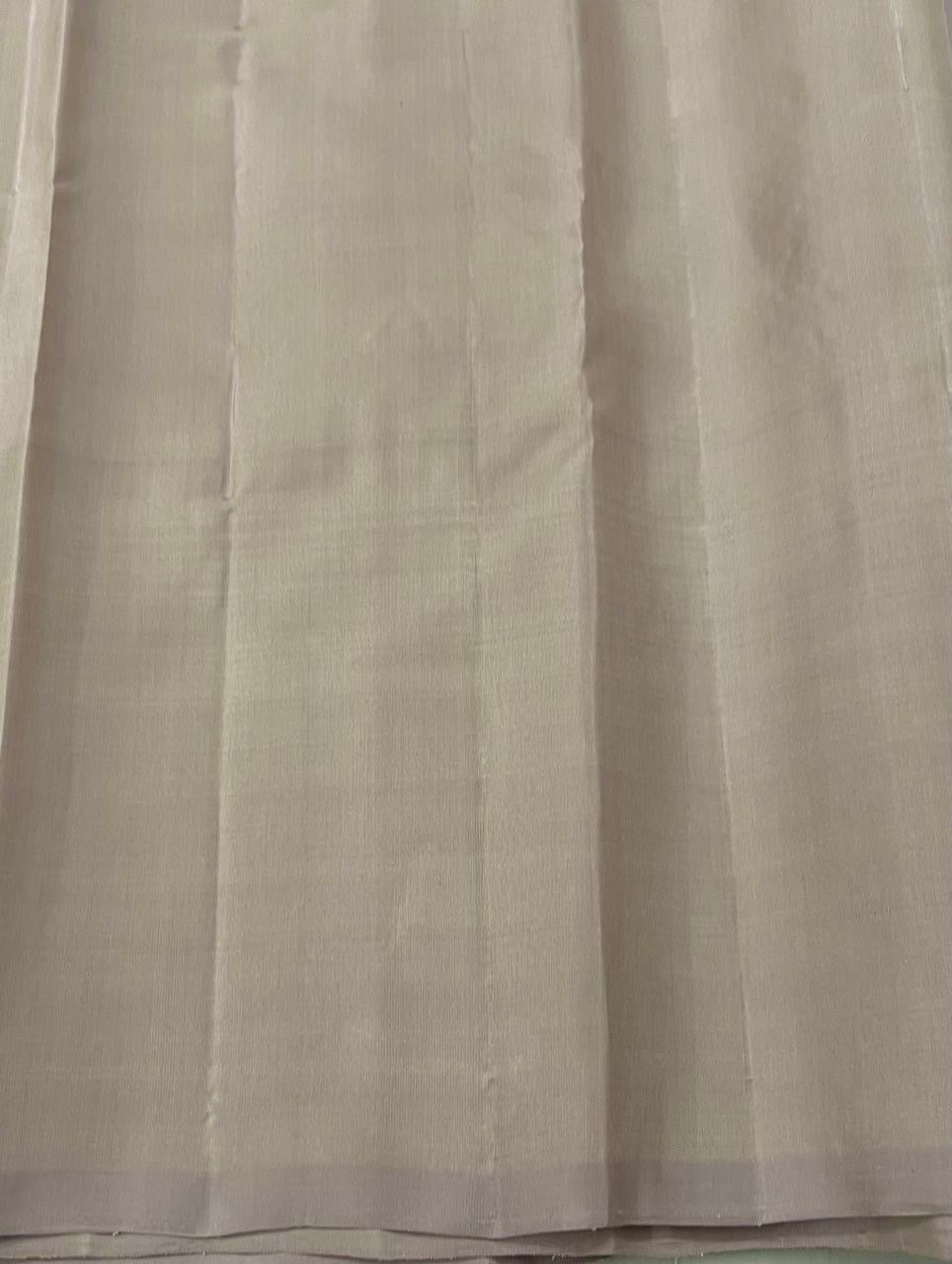 Classic Pastel Cocoa 2gm Zari Elegance Kanchipuram Handloom Silk Saree SS25265