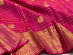 Load image into Gallery viewer, Classic Cerise Pink 2gm Zari Bridal Elegance Kanchipuram Handloom Silk Saree SS24717
