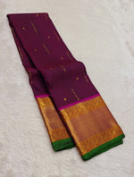 Load image into Gallery viewer, Classic Plum 2gm Zari Kanchipuram Handloom Silk Saree SS26361
