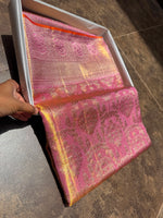 Load image into Gallery viewer, Classic Creamy Pink Bridal Elegance Tissue Kanchipuram Handloom Silk Saree SS27987
