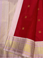 Load image into Gallery viewer, Classic Carmine Red &amp; Baby Pink 2gm Zari Elegance Kanchipuram Handloom Silk Saree SS28267
