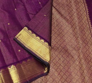 Classic Wine Red 2gm Zari Kanchipuram Handloom Silk Saree SS25724