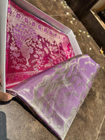 Load image into Gallery viewer, Classic Lavender &amp; Deep Pink Meenakari Bricade Bridal Elegance Kanchipuram Handloom Silk Saree SS25331
