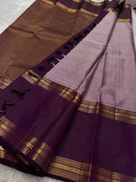 Load image into Gallery viewer, Classic Pastel Onion Pink &amp; Berry Plum Kanchipuram Handloom Silk Saree SS26095
