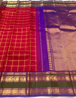 Load image into Gallery viewer, Classic Burnt Orange &amp; Violet 2gm Zari Elegance Kanchipuram Handloom Silk Saree SS27141
