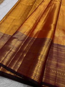 Classic Golden Yellow Elegance Kanchipuram Handloom Silk Saree SS23610