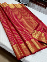 Load image into Gallery viewer, Classic Ruby Red 2gm Zari Kanchipuram Handloom Silk Saree SS26282
