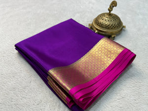 Classic Vadamalli Purple & Ruby Pink Elegance Mysore Silk Saree SS24645