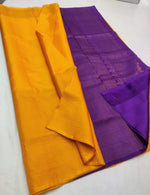 Load image into Gallery viewer, Mango Yellow &amp; Glow Violet Elegance Handloom Soft Silk Saree SS20736

