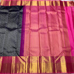 Load image into Gallery viewer, Classic Navy Blue &amp; Fuchsia Pink 2gm Zari Bridal Elegance Kanchipuram Handloom Silk Saree SS25833
