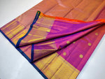 Load image into Gallery viewer, Classic Double Shade Fuchisa Pink 1gm Zari Kanchipuram Handloom Silk Saree SS25919
