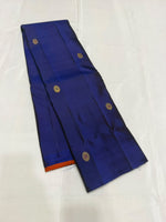 Load image into Gallery viewer, Classic Bluish Brown &amp; Rustic Orange 1gm Zari Elegance Kanchipuram Handloom Silk Saree SS28595
