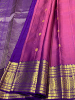 Load image into Gallery viewer, Classic Rhubarb Pink &amp; Violet 2gm Zari Elegance Kanchipuram Handloom Silk Saree SS24696
