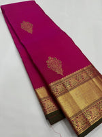 Load image into Gallery viewer, Classic Magenta Kanchipuram Handloom Silk Saree SS25622
