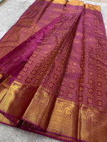 Load image into Gallery viewer, Classic Onion Pink Bridal Elegance Kanchipuram Handloom Silk Saree SS26225
