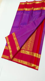 Load image into Gallery viewer, Classic Magenta &amp; Rani Pink 2gm Zari Vaira Oosi Elegance Kanchipuram Handloom Silk Saree SS25335
