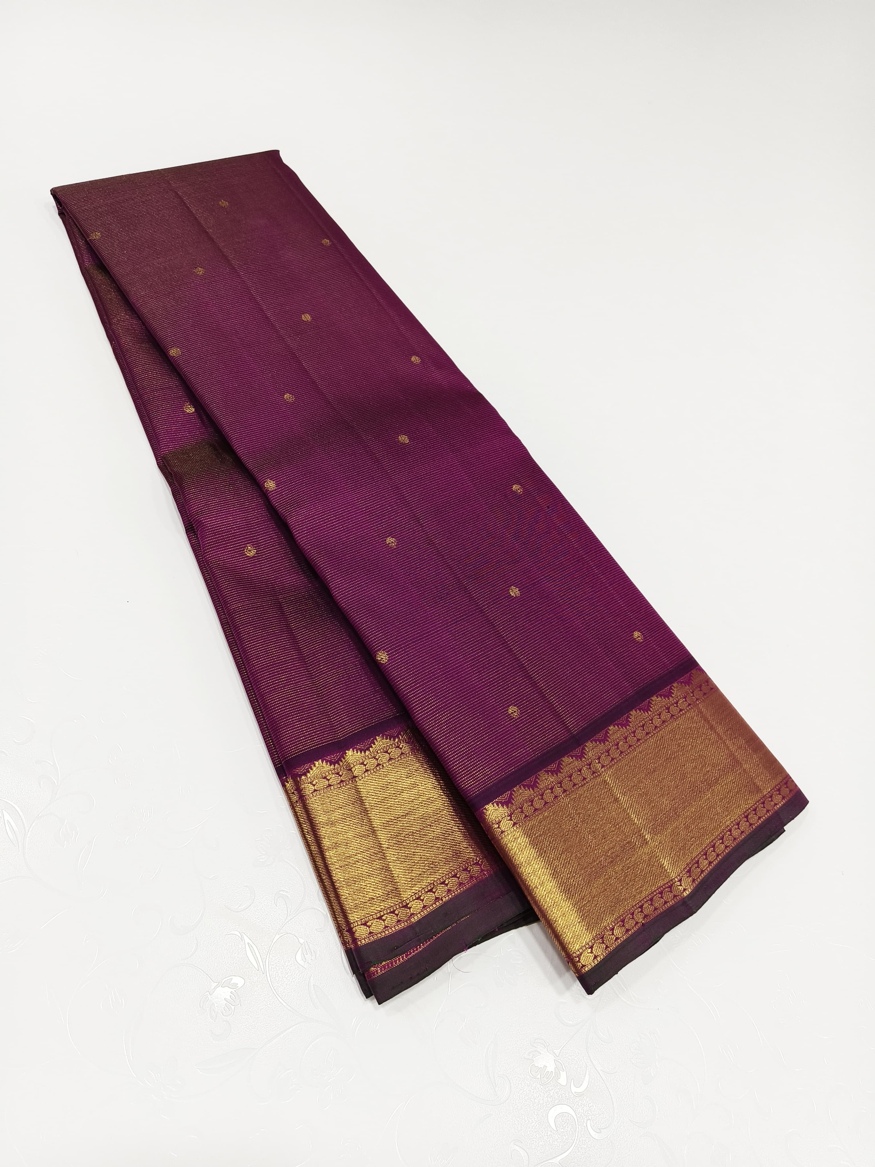 Classic Wine Red 2gm Zari Kanchipuram Handloom Silk Saree SS25724